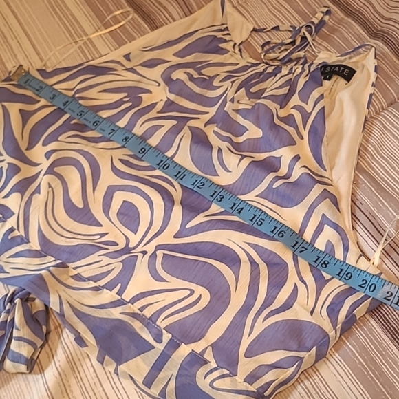 1. State 2pc Halter Tie Back Top & Ruffle Tiered Skirt Blue White Floral Wmns L - Picture 14 of 15